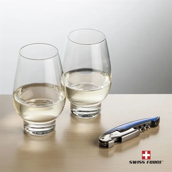 Giftset includes 2 Glenarden Stemless wine glasses and Swiss Force® Impressive... from ASI 84592 St Regis Group