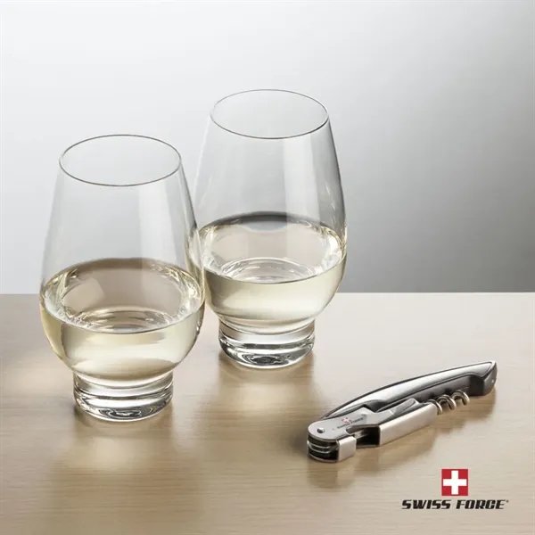 Giftset includes 2 Glenarden Stemless wine glasses and Swiss Force® Impressive... from ASI 84592 St Regis Group