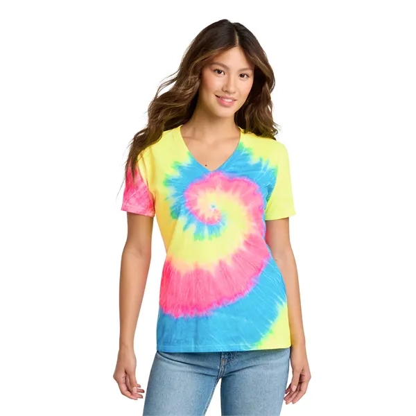 Port & Company Ladies Tie-Dye V-Neck Tee.... from ASI 84863 SanMar