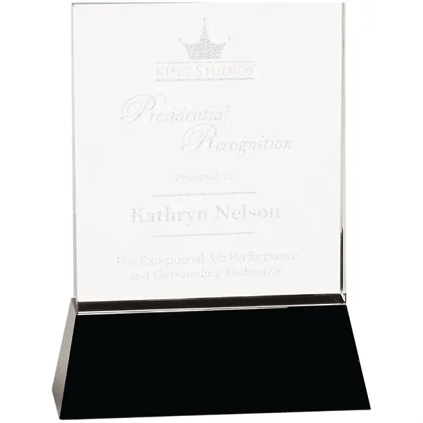 6" x 8" x 2" crystal rectangle award with a black... from ASI 74601 Calico