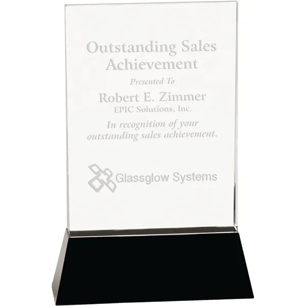 6" x 9" x 2" crystal rectangle award with a black... from ASI 74601 Calico