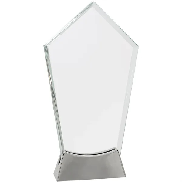 9 1/4" Clear Peak Platinum Glass Award w/ Metal Base... from ASI 74601 Calico