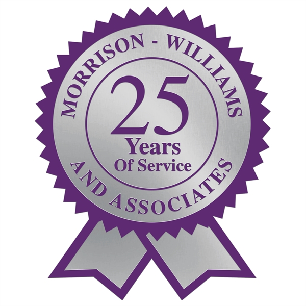 Rosette Ribbon Special Occasion Roll Label.... from ASI 56950 Gill Studios Inc / Gill-Line®