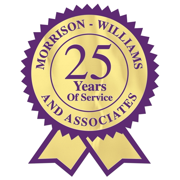 Rosette Ribbon Special Occasion Roll Label.... from ASI 56950 Gill Studios Inc / Gill-Line®