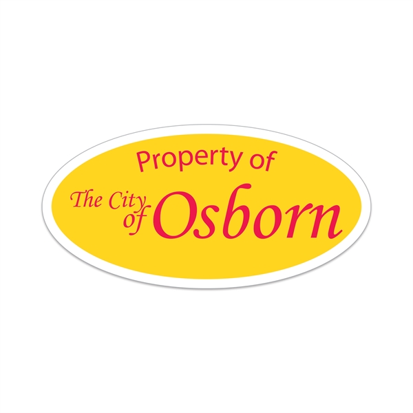 Die Cut Oval Roll Label (1 1/16"x2 1/8")... from ASI 56950 Gill Studios Inc