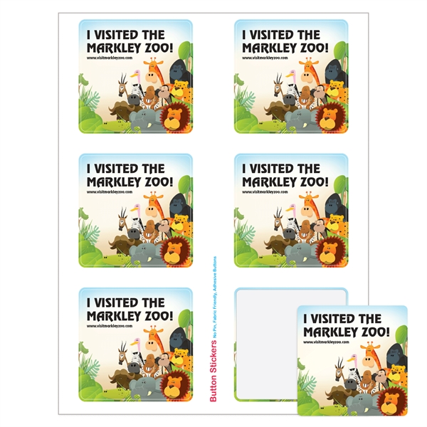 Square sheeted button sticker labels.... from ASI 56950 Gill Studios Inc / Gill-Line®