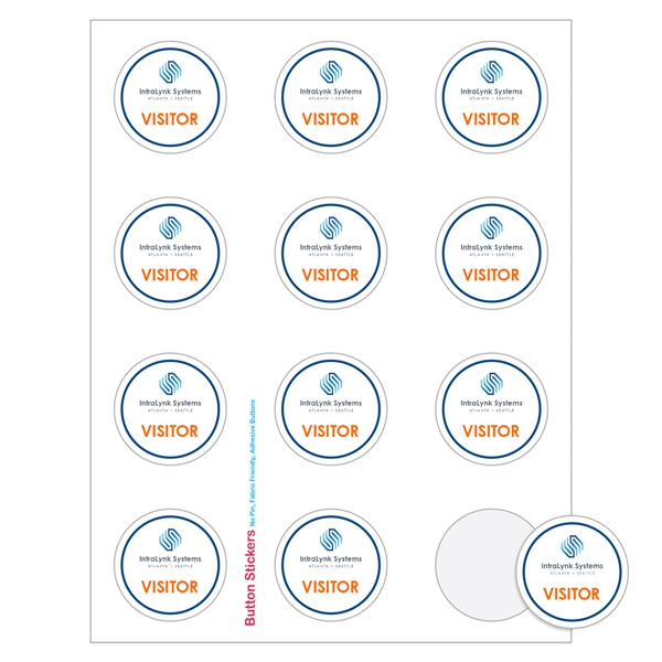 Round sheeted button sticker labels.... from ASI 56950 Gill Studios Inc / Gill-Line®
