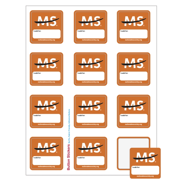 Square sheeted button sticker labels.... from ASI 56950 Gill Studios Inc / Gill-Line®