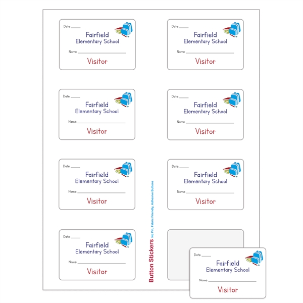 Rectangle sheeted button sticker labels.... from ASI 56950 Gill Studios Inc / Gill-Line®