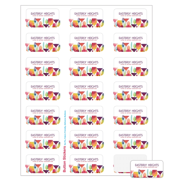 Rectangle sheeted button sticker labels.... from ASI 56950 Gill Studios Inc / Gill-Line®