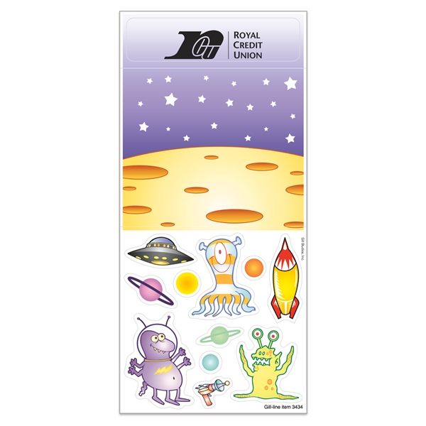 3 1/4" x 7" sheet of stickers with made of white... from ASI 56950 Gill Studios Inc / Gill-Line®