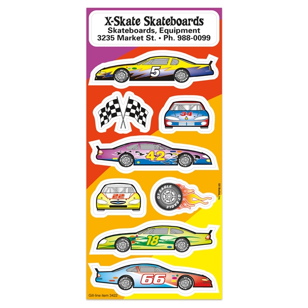3 1/4" x 7" sheet of stickers with made of white... from ASI 56950 Gill Studios Inc / Gill-Line®