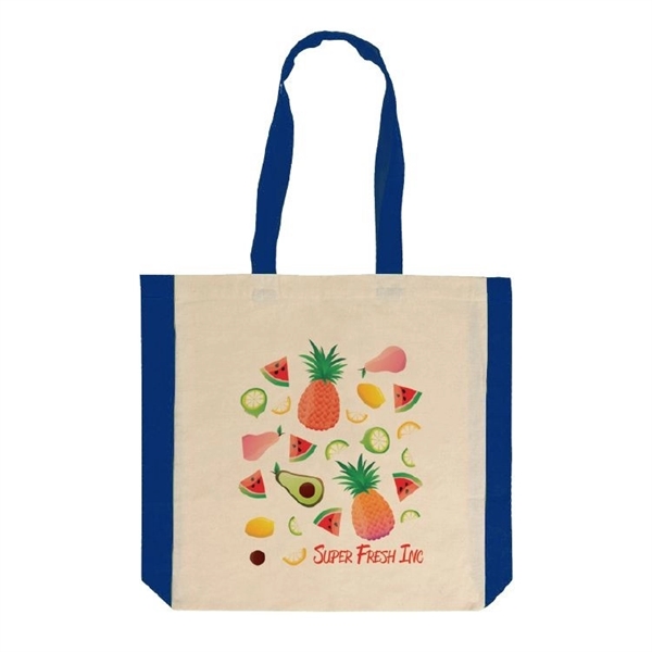 Side Black Color Cotton Tote - This natural tote features matching... from ASI 67557 LimeLight Ent / Limelight USA