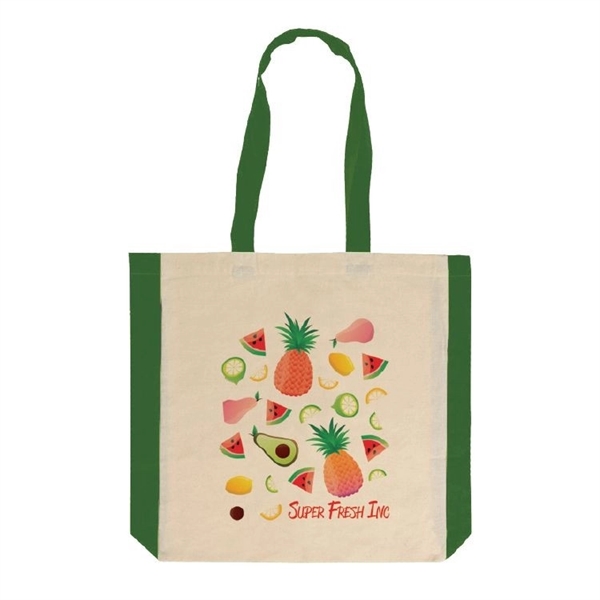 Side Black Color Cotton Tote - This natural tote features matching... from ASI 67557 LimeLight Ent / Limelight USA