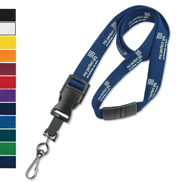 Custom detachable lanyards with side release buckle and a free breakaway.... from ASI 79898 Promovision / PROMOVISION