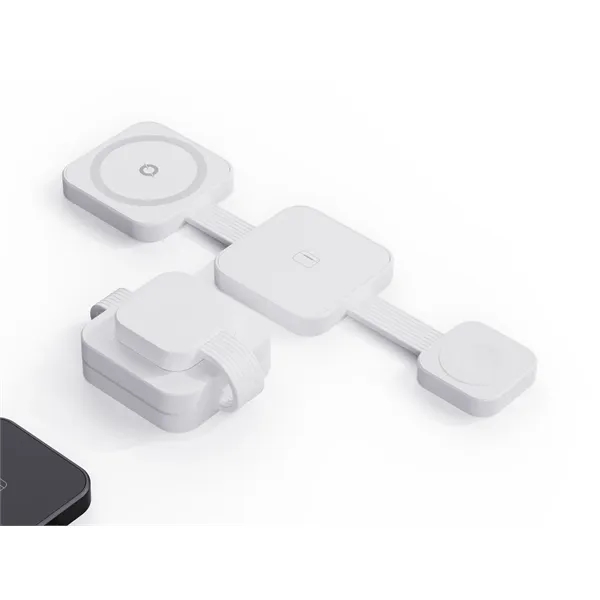 Compact foldable 3-in-1 MagSafe charger with carabiner clip charges phone, watch,... from ASI 68190 Lungsal / Lungsal