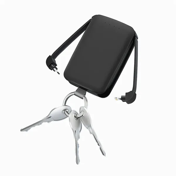 Compact keychain power bank with Lightning/USB-C cables, bright LED flashlight, and... from ASI 68190 Lungsal / Lungsal