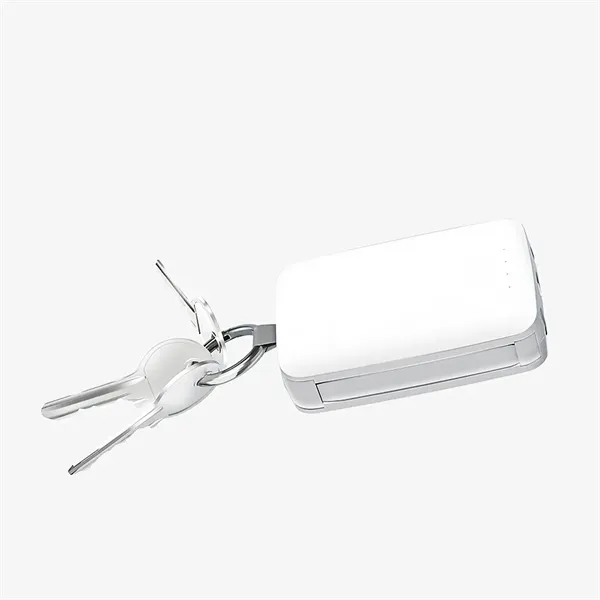 Compact keychain power bank with Lightning/USB-C cables, bright LED flashlight, and... from ASI 68190 Lungsal / Lungsal