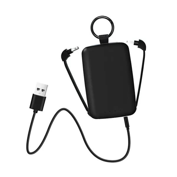 Compact keychain power bank with Lightning/USB-C cables, bright LED flashlight, and... from ASI 68190 Lungsal / Lungsal
