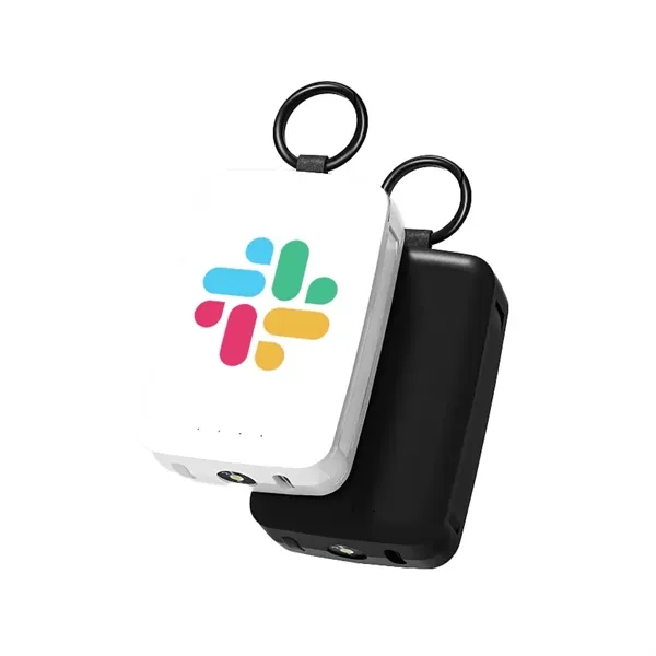 Compact keychain power bank with Lightning/USB-C cables, bright LED flashlight, and... from ASI 68190 Lungsal / Lungsal