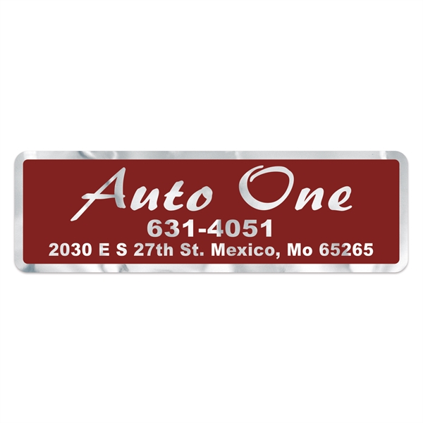 1 3/4" x 5 3/4" rectangle decal made of chrome polyester... from ASI 56950 Gill Studios Inc / Gill-Line®