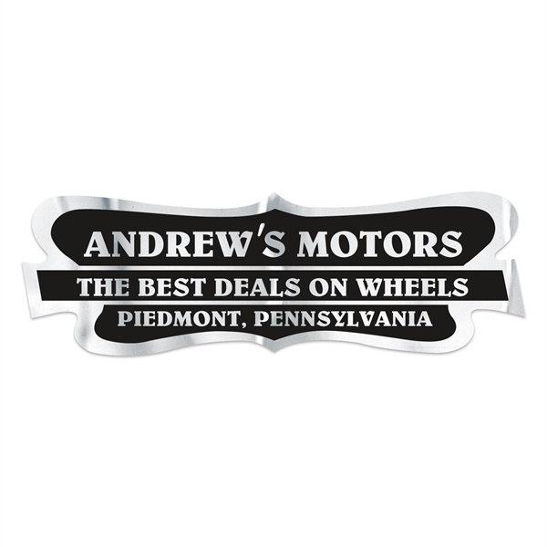 1 7/8" x 5 3/4" pointed shield-shaped decal made of chrome... from ASI 56950 Gill Studios Inc / Gill-Line®