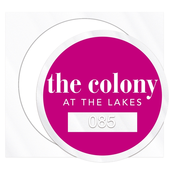 2 1/2" diameter decal made of clear polyester with permanent adhesive... from ASI 56950 Gill Studios Inc / Gill-Line®