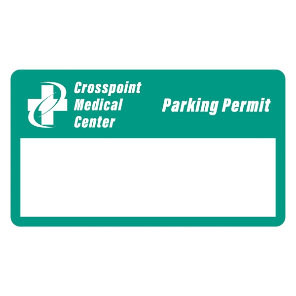 2" x 3 1/2" parking permit decal made of white vinyl... from ASI 56950 Gill Studios Inc / Gill-Line®