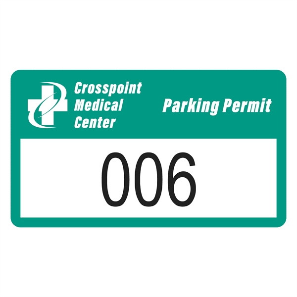 2" x 3 1/2" parking permit decal made of white vinyl... from ASI 56950 Gill Studios Inc / Gill-Line®