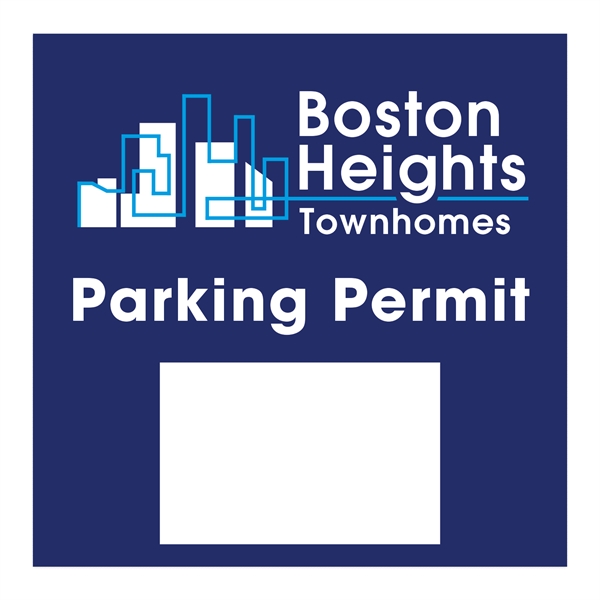 3" x 3" parking permit decal made of white vinyl with... from ASI 56950 Gill Studios Inc / Gill-Line®