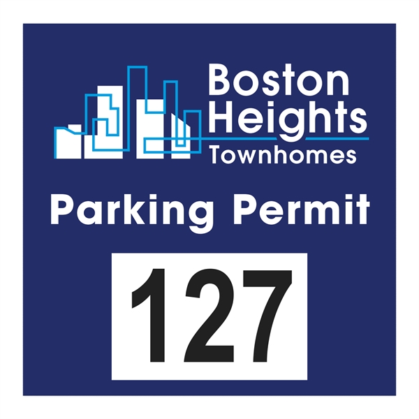 3" x 3" parking permit decal made of white vinyl with... from ASI 56950 Gill Studios Inc / Gill-Line®