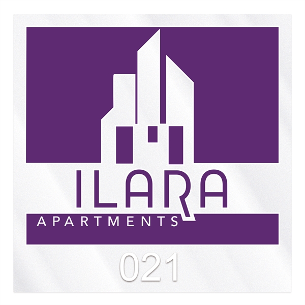 3" x 3" decal made of clear polyester with permanent adhesive... from ASI 56950 Gill Studios Inc / Gill-Line®