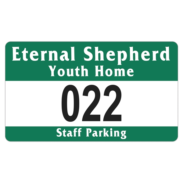 2 3/4" x 4 3/4" parking permit decal made of white... from ASI 56950 Gill Studios Inc / Gill-Line®