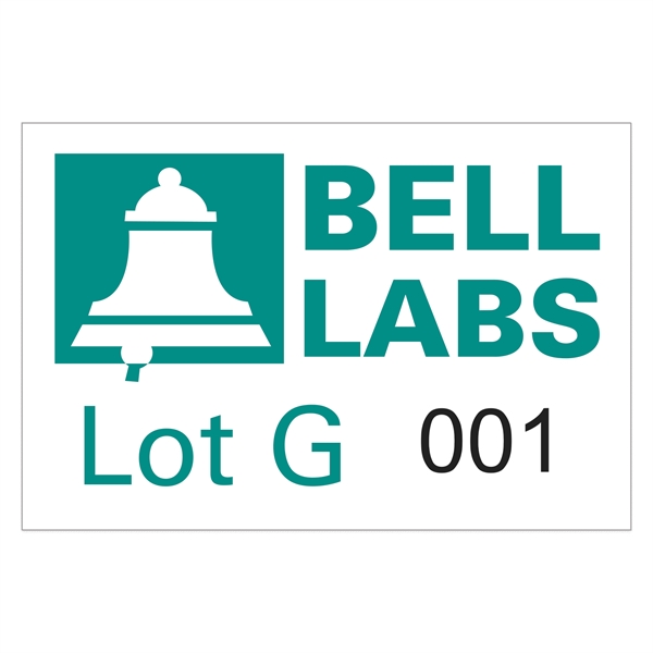 2" x 3" parking permit decal made of white vinyl with... from ASI 56950 Gill Studios Inc / Gill-Line®