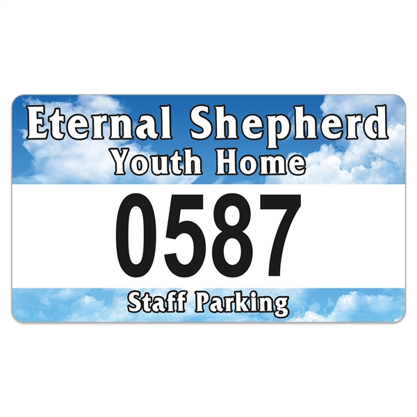 2 3/4" x 4 3/4" parking permit decal made of white... from ASI 56950 Gill Studios Inc / Gill-Line®