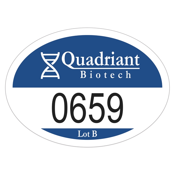 2" x 2 3/4" parking permit decal made of white vinyl... from ASI 56950 Gill Studios Inc / Gill-Line®