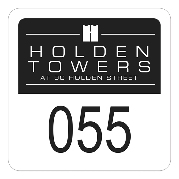 1 3/4" x 1 3/4" parking permit decal made of white... from ASI 56950 Gill Studios Inc / Gill-Line®