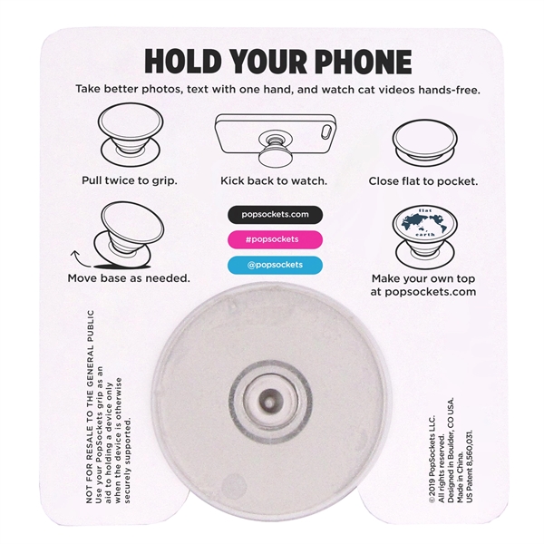 PopSockets sticks to the back of your phone to create a... from ASI 62124 iClick, Inc. / iClick®