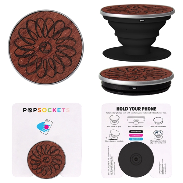 Wood PopSockets Grip & Phone Stand... from ASI 62124 iClick, Inc. / iClick®