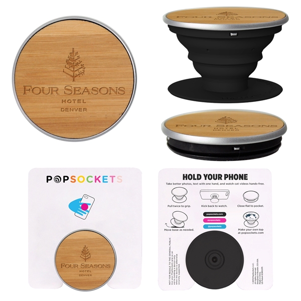 Wood PopSockets Grip & Phone Stand... from ASI 62124 iClick, Inc. / iClick®