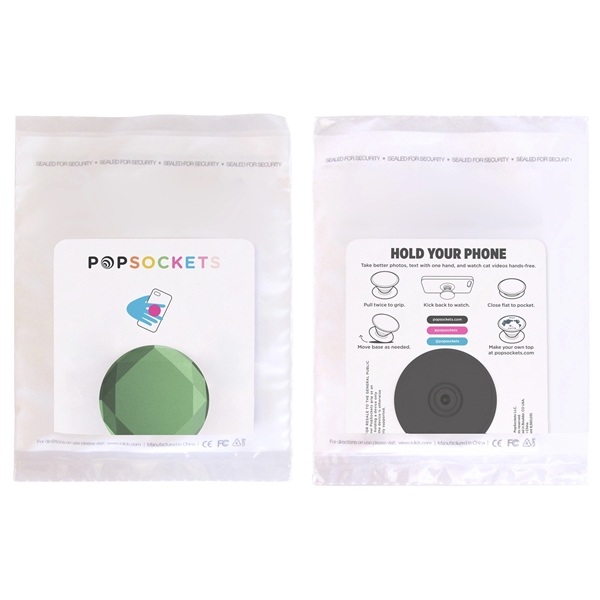 Diamond metal PopGrip, Engraved logo, Vibrant gemstone colors... from ASI 62124 iClick, Inc. / iClick®