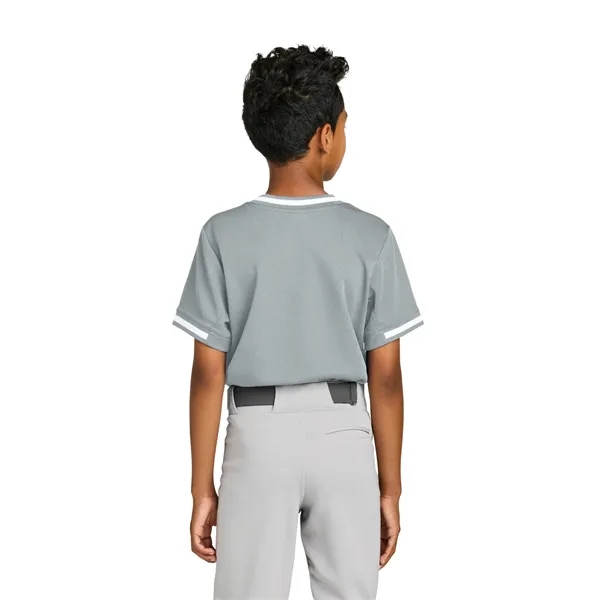 Sport-Tek Youth Tough Mesh V-Neck Baseball Jersey... from ASI 84863 SanMar