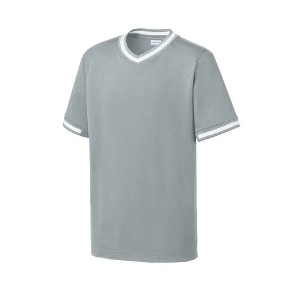 Sport-Tek Youth Tough Mesh V-Neck Baseball Jersey... from ASI 84863 SanMar