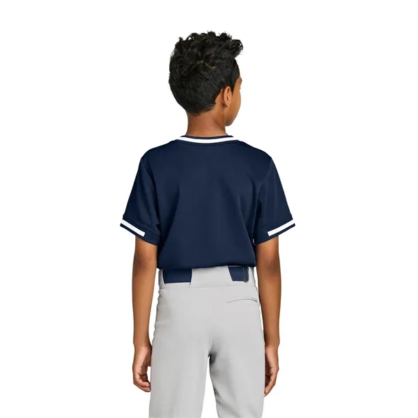 Sport-Tek Youth Tough Mesh V-Neck Baseball Jersey... from ASI 84863 SanMar