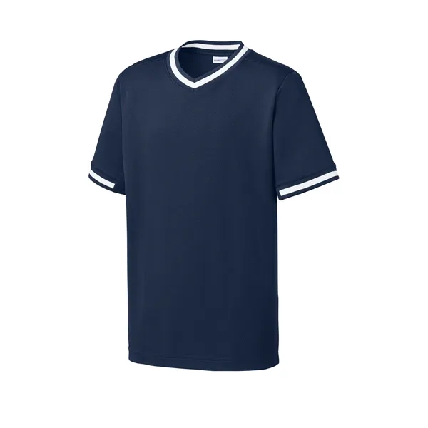 Sport-Tek Youth Tough Mesh V-Neck Baseball Jersey... from ASI 84863 SanMar