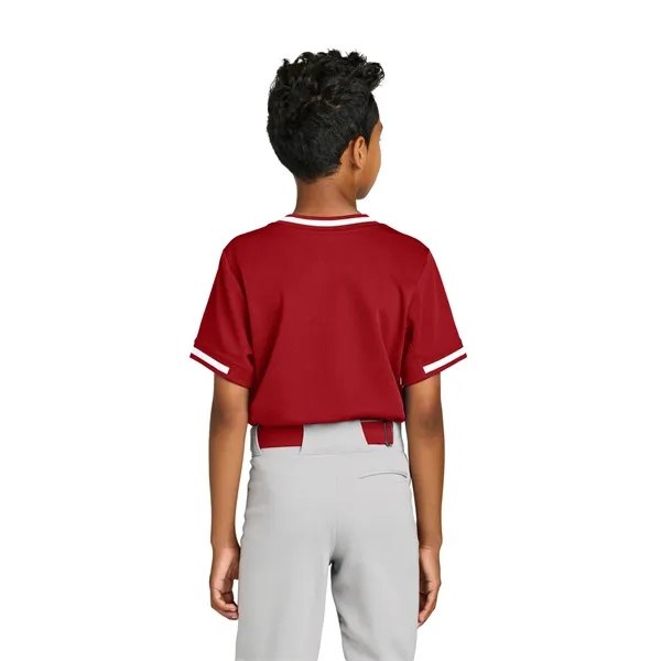 Sport-Tek Youth Tough Mesh V-Neck Baseball Jersey... from ASI 84863 SanMar