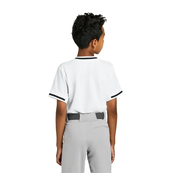 Sport-Tek Youth Tough Mesh V-Neck Baseball Jersey... from ASI 84863 SanMar