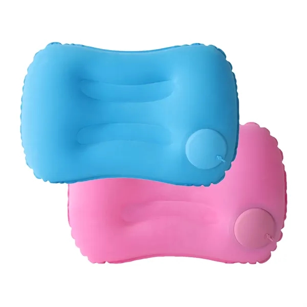 Inflatable press type foldable pillow with full color heat transfer on... from ASI 37218 Athena Promo (tm)