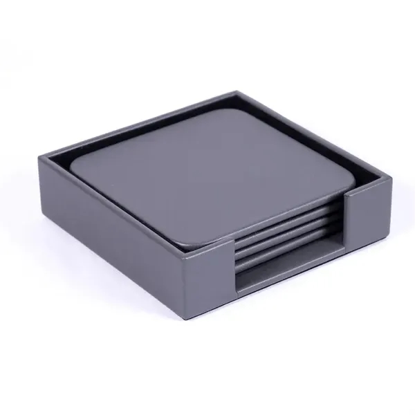 Set of 4 gray leatherette coasters.... from ASI 48125 Dacasso / DaCasso