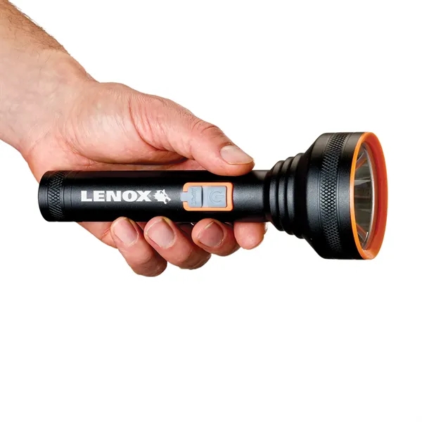 A lightweight, rechargeable 7.25" long aluminum body flashlight. Featuring safety orange... from ASI 46170 Compass Industries Inc